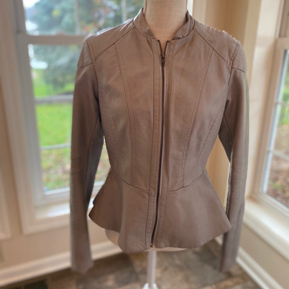 Gray Mossimo moto peplum jacket